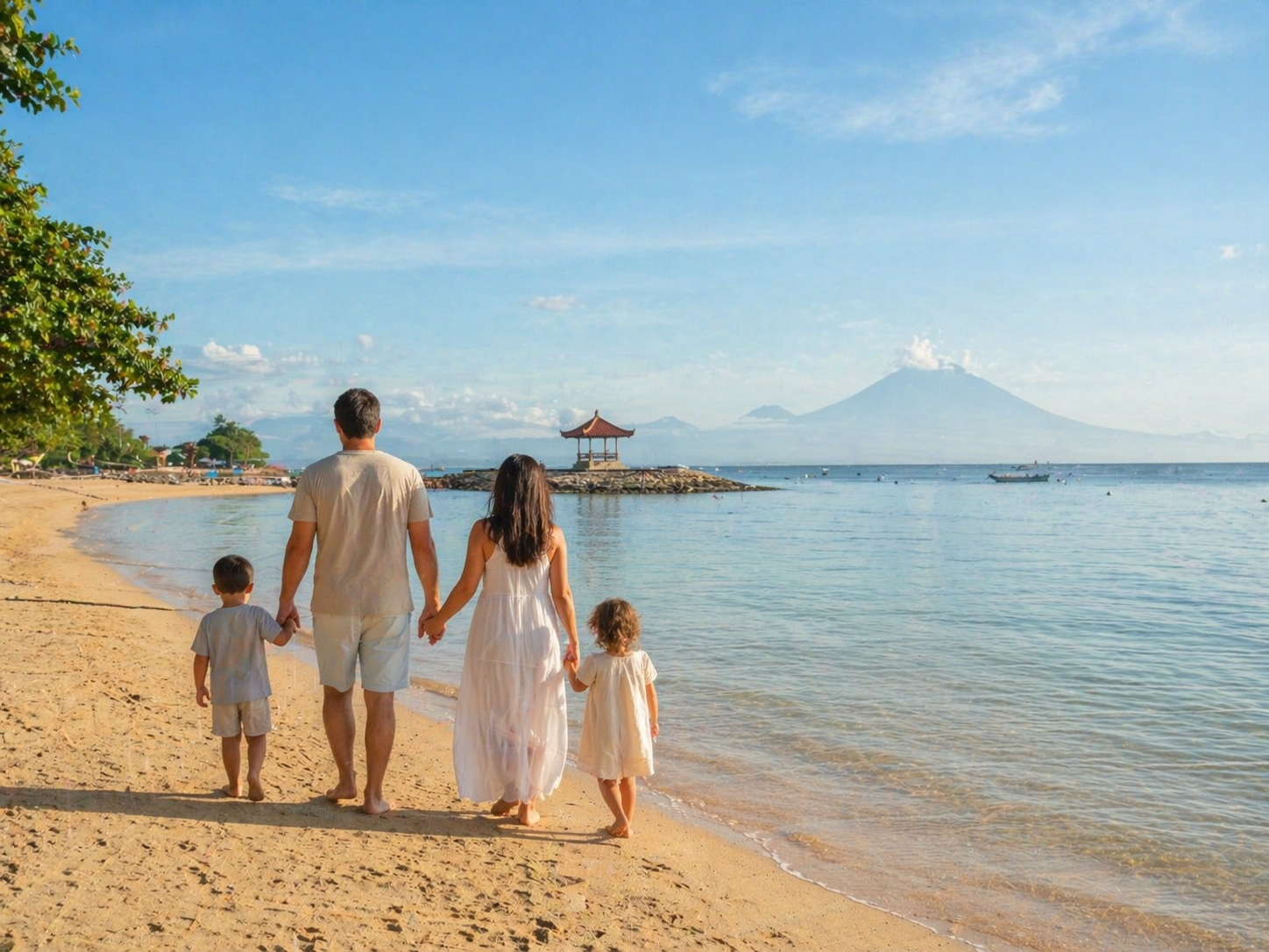 famille dans une villa avec piscine à Bali pour un voyage avec enfants en 2026